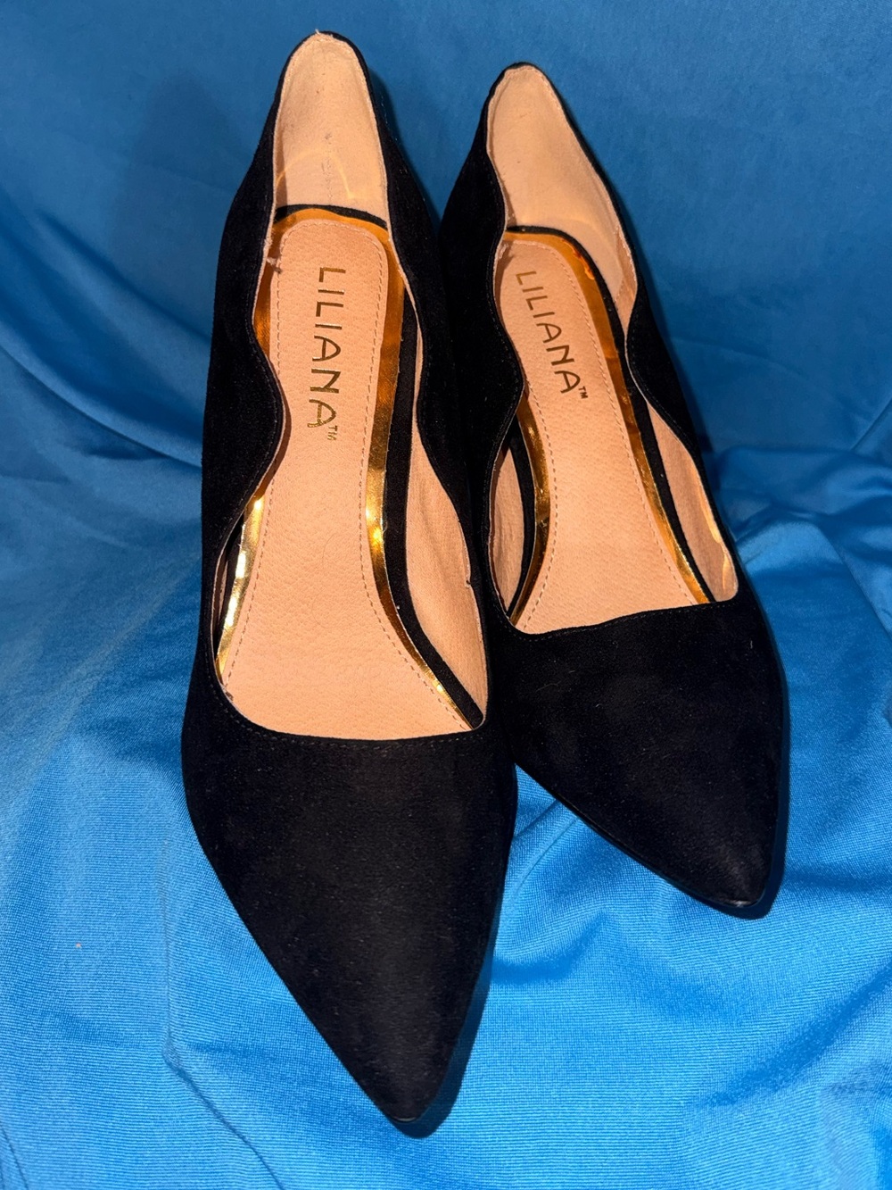 Liliana Black Suede Pointed-Toe Pumps